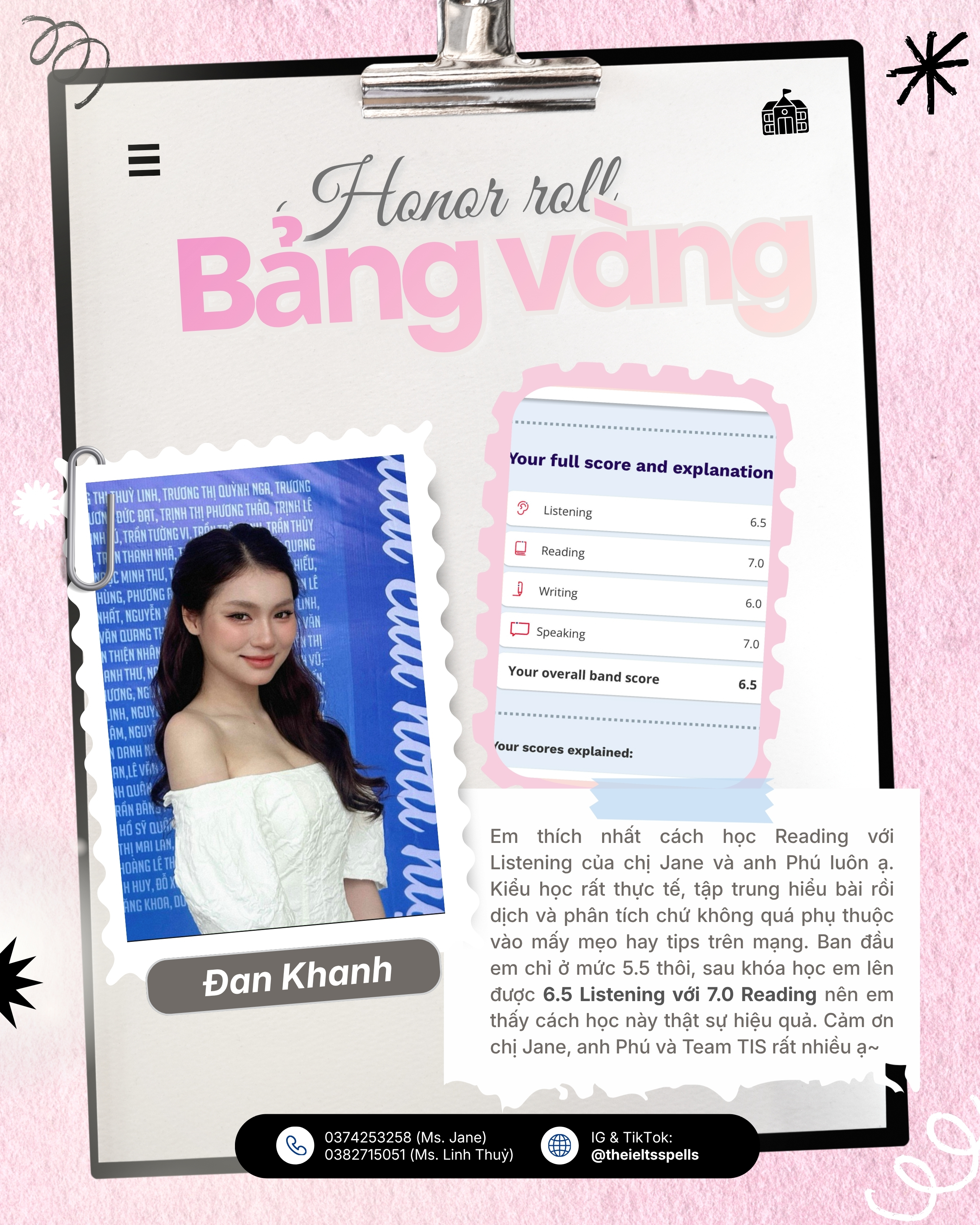 Bảng vàng vinh danh Đan Khanh